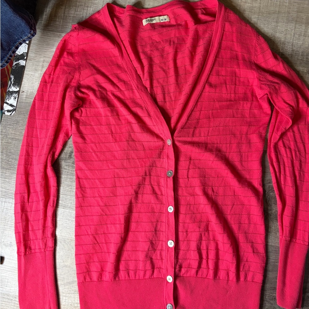 Old Navy Women's Bright Pink Cardigan